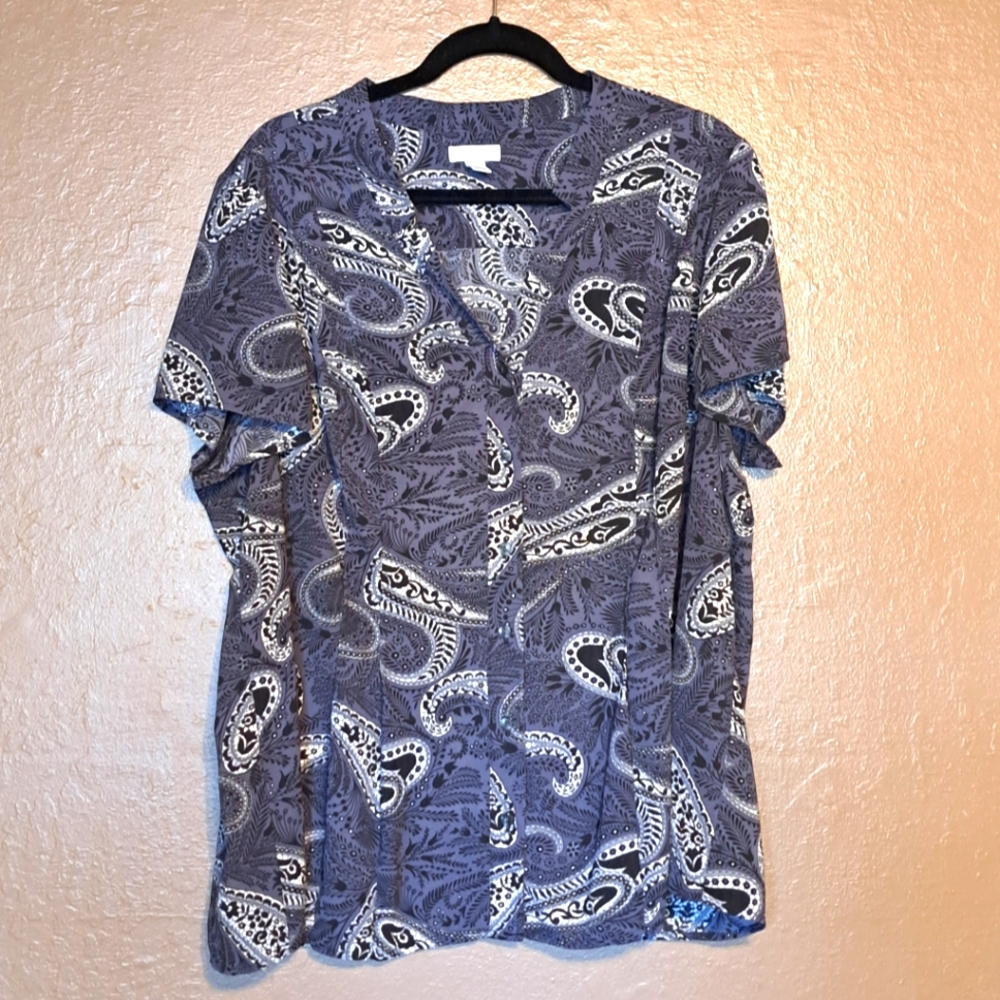 Croft & Barrow Grey Blouse Size 2X